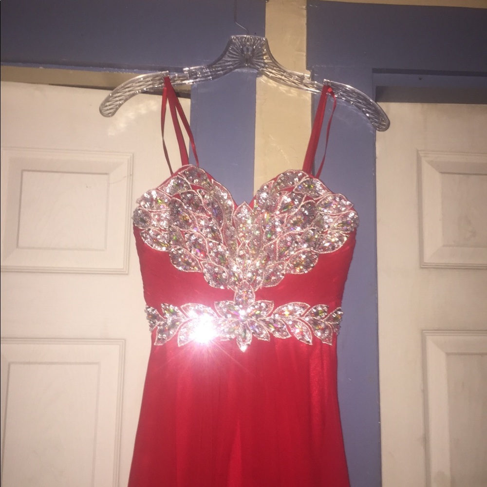 Full length w/ crystal embroidering
